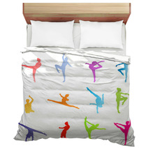 Gymnasts On A White Background Vector Concept Bedding 51635571