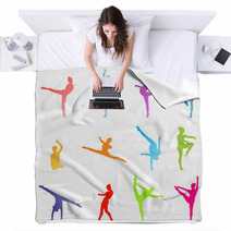 Gymnasts On A White Background Vector Concept Blankets 51635571