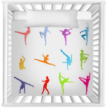 Gymnasts On A White Background Vector Concept Nursery Decor 51635571