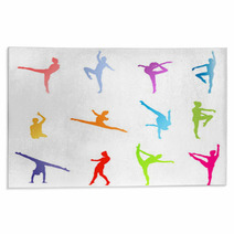 Gymnasts On A White Background Vector Concept Rugs 51635571