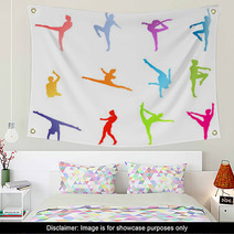 Gymnasts On A White Background Vector Concept Wall Art 51635571
