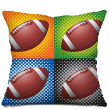 Halftone Footballs Pillows 13398337