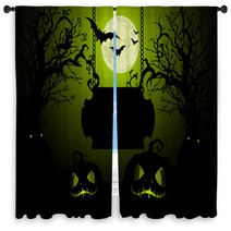 Halloween Background Window Curtains 91976135