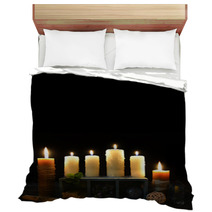 Halloween Background With Candles And Magic Objects Bedding 84300351