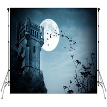 Halloween Castillo Con Luna Noche Backdrops 45847814