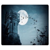 Halloween Castillo Con Luna Noche Rugs 45847814