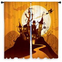 Halloween Castle Window Curtains 55595555