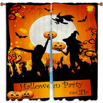 Halloween Disco-party Card Window Curtains 16721762
