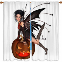 Halloween Fairy  2 Window Curtains 9954252