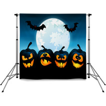 Halloween Night With Pumpkins Backdrops 56618669