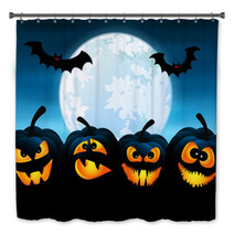 Halloween Night With Pumpkins Bath Decor 56618669