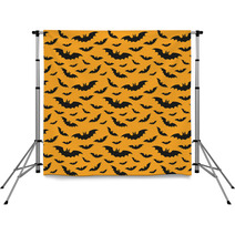 Halloween Pattern With Bats Backdrops 120401953
