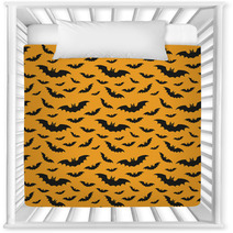 Halloween Pattern With Bats Nursery Decor 120401953