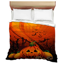Halloween Pumpkin Vector Bedding 26152840