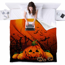 Halloween Pumpkin Vector Blankets 26152840
