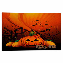 Halloween Pumpkin Vector Rugs 26152840