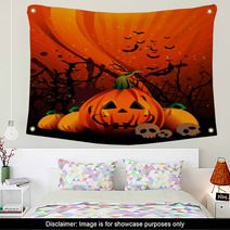 Halloween Pumpkin Vector Wall Art 26152840