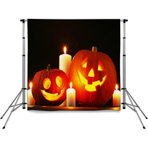 Halloween Pumpkins And Candles Backdrops 57083373