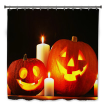 Halloween Pumpkins And Candles Bath Decor 57083373