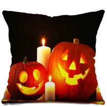 Halloween Pumpkins And Candles Pillows 57083373
