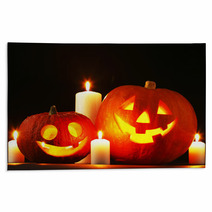 Halloween Pumpkins And Candles Rugs 57083373