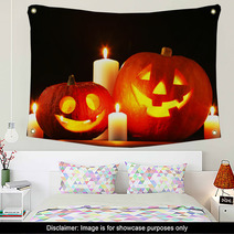 Halloween Pumpkins And Candles Wall Art 57083373