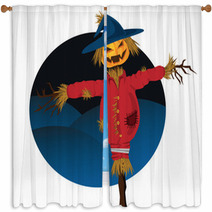 Halloween Scarecrow Window Curtains 25734463