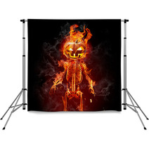 Halloween - Series Of Fiery Illustrations Backdrops 17368956