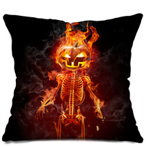 Halloween - Series Of Fiery Illustrations Pillows 17368956
