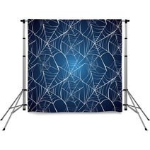 Halloween Spider Web Seamless Pattern Blue Background EPS10 File Backdrops 56241114