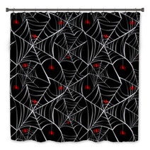 Halloween Spider Webs Seamless Pattern Background EPS10 File. Bath Decor 56241065
