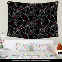 Halloween Spider Webs Seamless Pattern Background EPS10 File. Wall Art 56241065