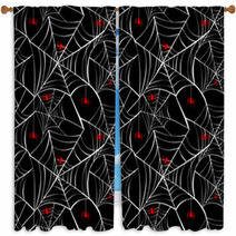 Halloween Spider Webs Seamless Pattern Background EPS10 File. Window Curtains 56241065