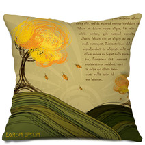 Hand-draw Autumn Background Design Pillows 16414232