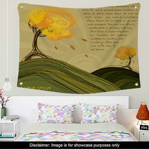 Hand-draw Autumn Background Design Wall Art 16414232