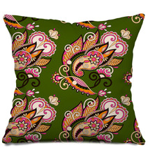 Hand Drawing Ornate Seamless Flower Paisley Design Background, U Pillows 68437456