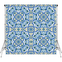 Hand Drawing Tile Color Seamless Parttern Italian Majolica Style Backdrops 87656387
