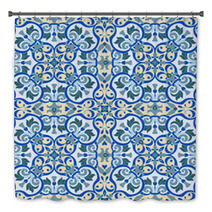 Hand Drawing Tile Color Seamless Parttern Italian Majolica Style Bath Decor 87656387