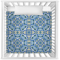 Hand Drawing Tile Color Seamless Parttern Italian Majolica Style Nursery Decor 87656387