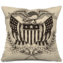 Hand Drawn American Eagle Linework Pillows 61291625