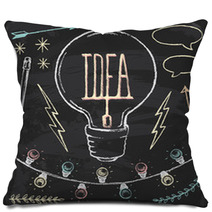 Hand Drawn Chalk Idea Elements Vector Set Pillows 62547399