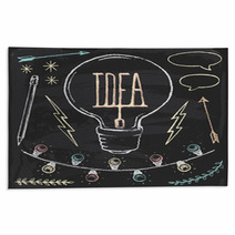 Hand Drawn Chalk Idea Elements Vector Set Rugs 62547399