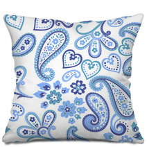 Hand Drawn Decorative Seamless Pattern With Paisley Pillows 68076127