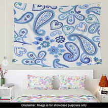 Hand Drawn Decorative Seamless Pattern With Paisley Wall Art 68076127