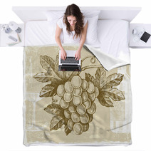 Hand Drawn Grape Blankets 69941298
