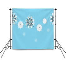 Hand-drawn Snowflakes On Seamless Vertical String Backdrops 68717723