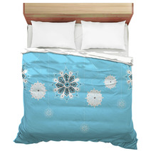 Hand-drawn Snowflakes On Seamless Vertical String Bedding 68717723