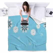 Hand-drawn Snowflakes On Seamless Vertical String Blankets 68717723