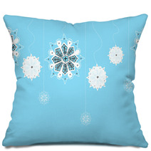Hand-drawn Snowflakes On Seamless Vertical String Pillows 68717723