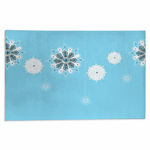 Hand-drawn Snowflakes On Seamless Vertical String Rugs 68717723